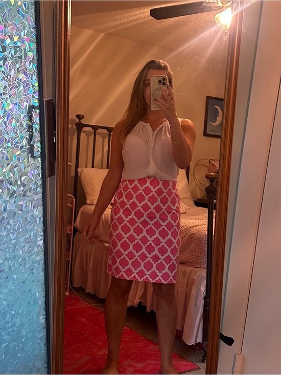 Talbots Dresses & Skirts - Talbots Pink and White Patterned Pencil Skirt